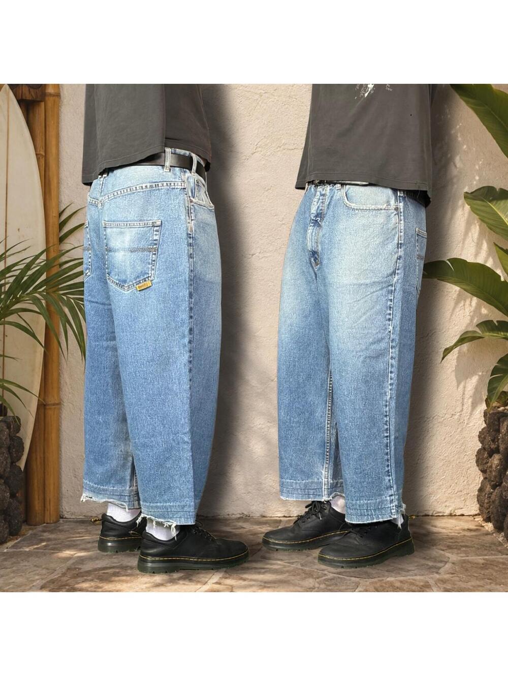 Mecca USA Mens Capris Jorts Jeans Dark Wash Baggy Fit Y2K Streetwear Size 38